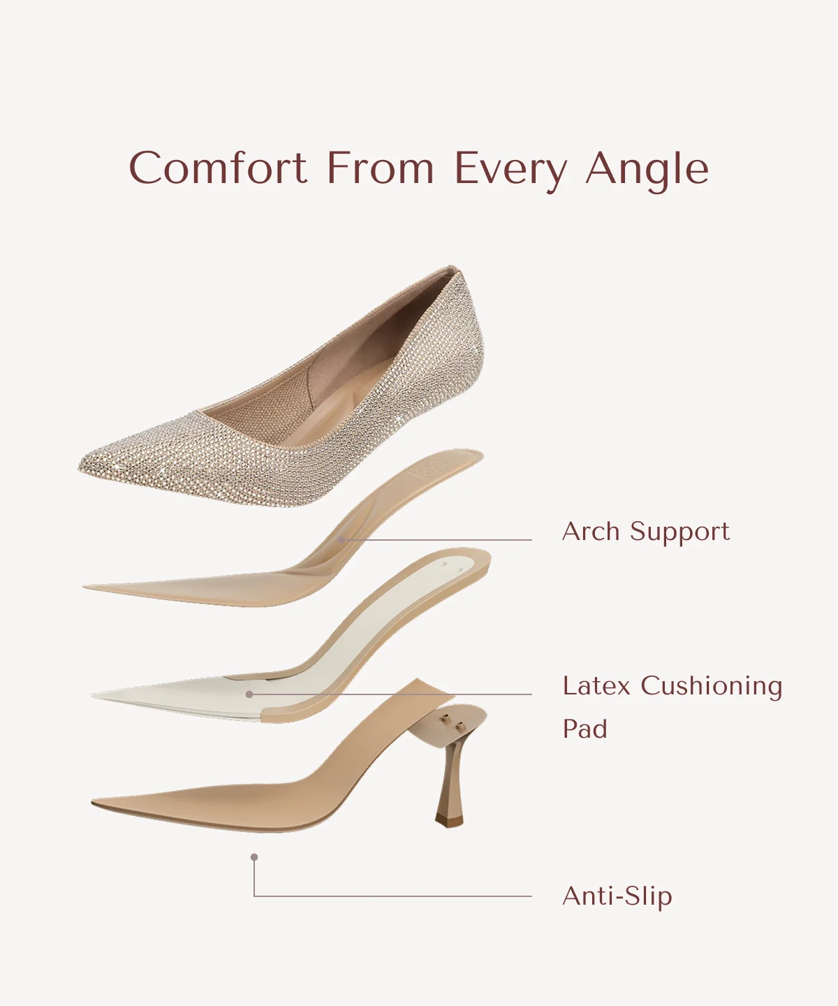 EternalPace Diamond Pointed Toe Heeled Pump - Image 59