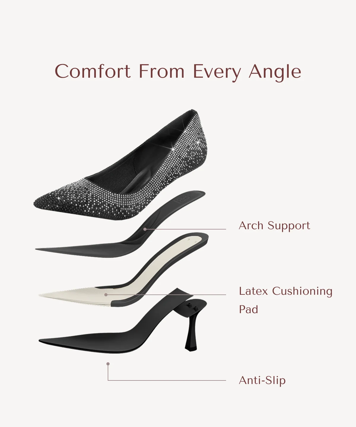 EternalPace Diamond Pointed Toe Heeled Pump - Image 31