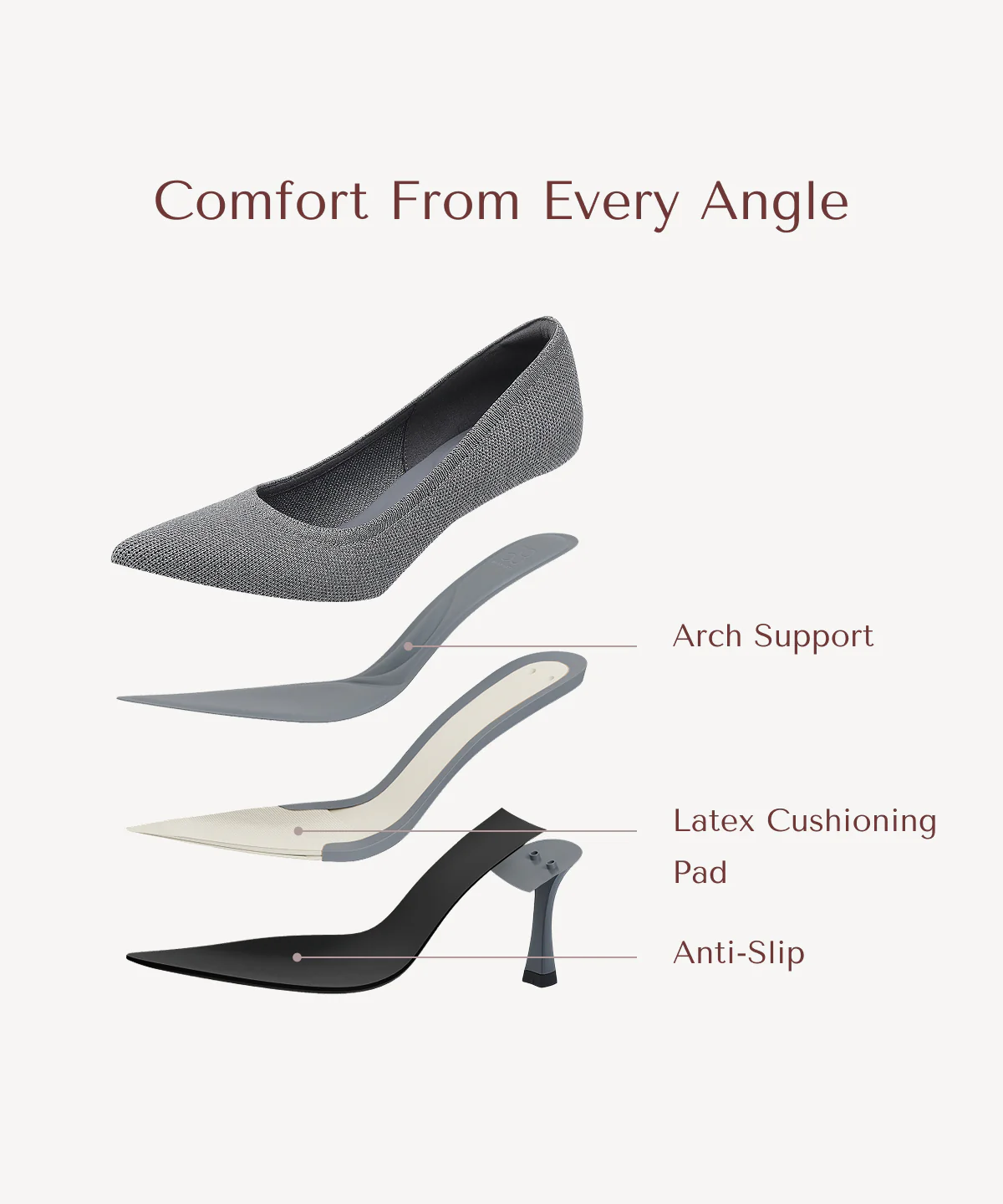 EternalPace Minimalist Stiletto Heeled Pump - Image 45