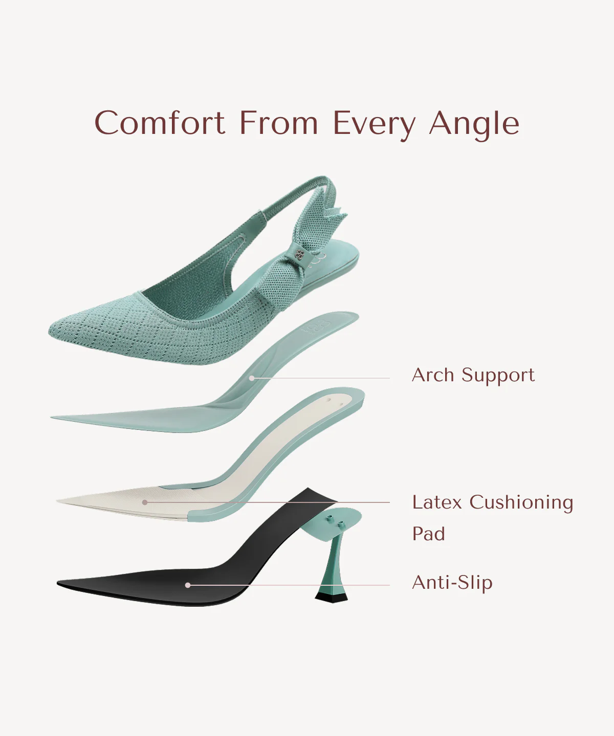 EverLush Bowknot Pointed Toe Heeled Slingback - Image 3