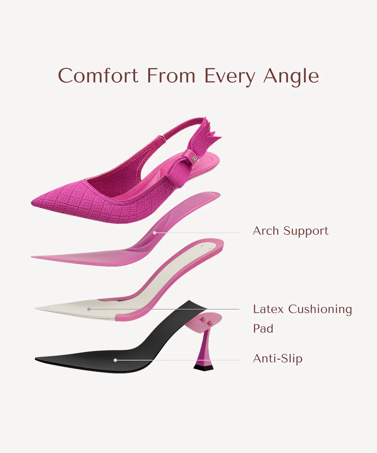 EverLush Bowknot Pointed Toe Heeled Slingback - Image 26