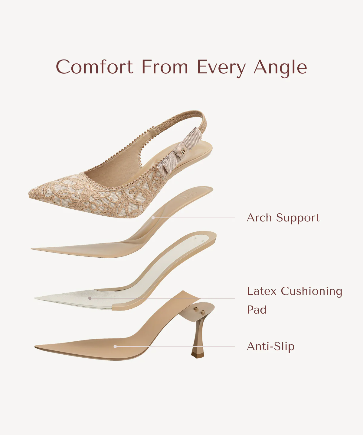 EverLush Bowknot Pointed Toe Heeled Slingback - Image 3