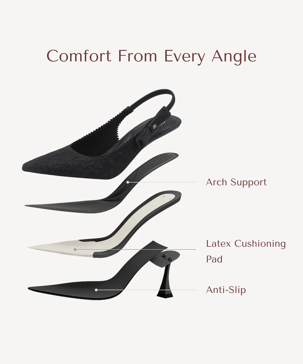 EverLush Bowknot Pointed Toe Heeled Slingback - Image 82