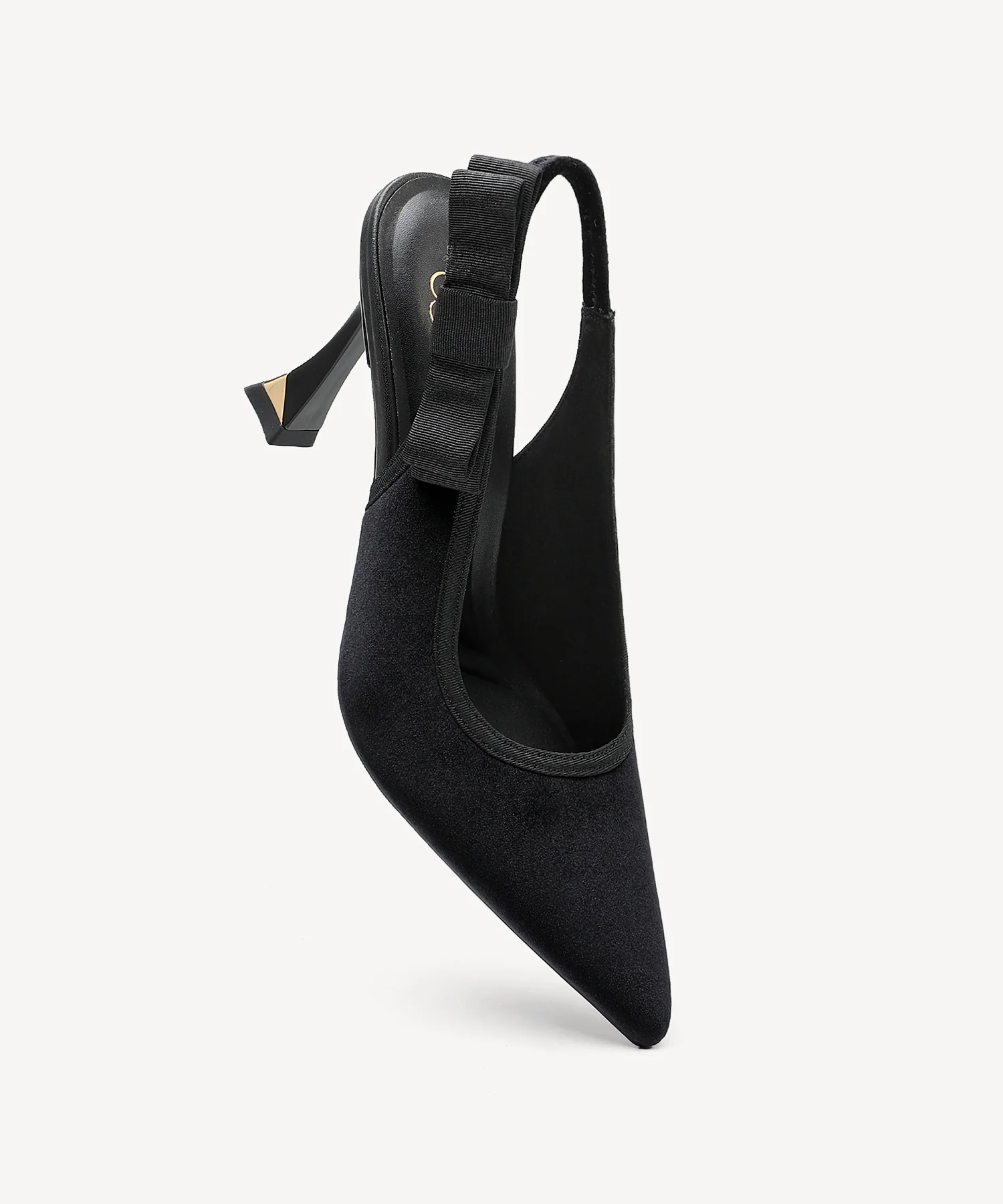 Everlush Velvet Pointed Toe Heeled Slingback - Image 9