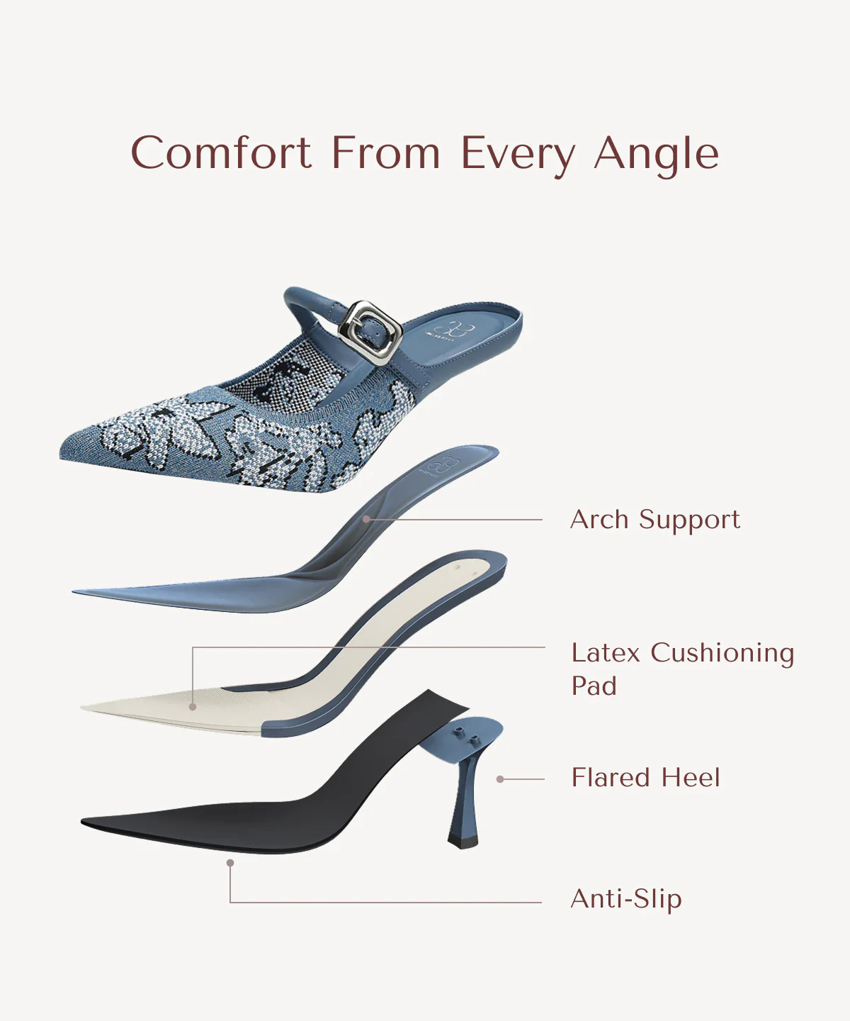 GraceLithe Pointed Toe Heeled Mule - Image 98