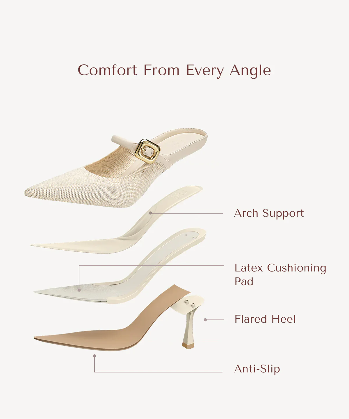 GraceLithe Pointed Toe Heeled Mule - Image 27