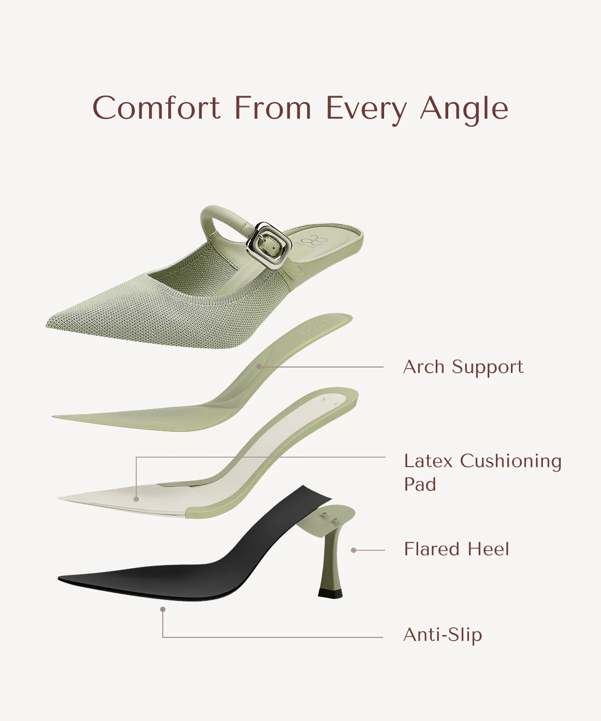 GraceLithe Pointed Toe Heeled Mule - Image 105