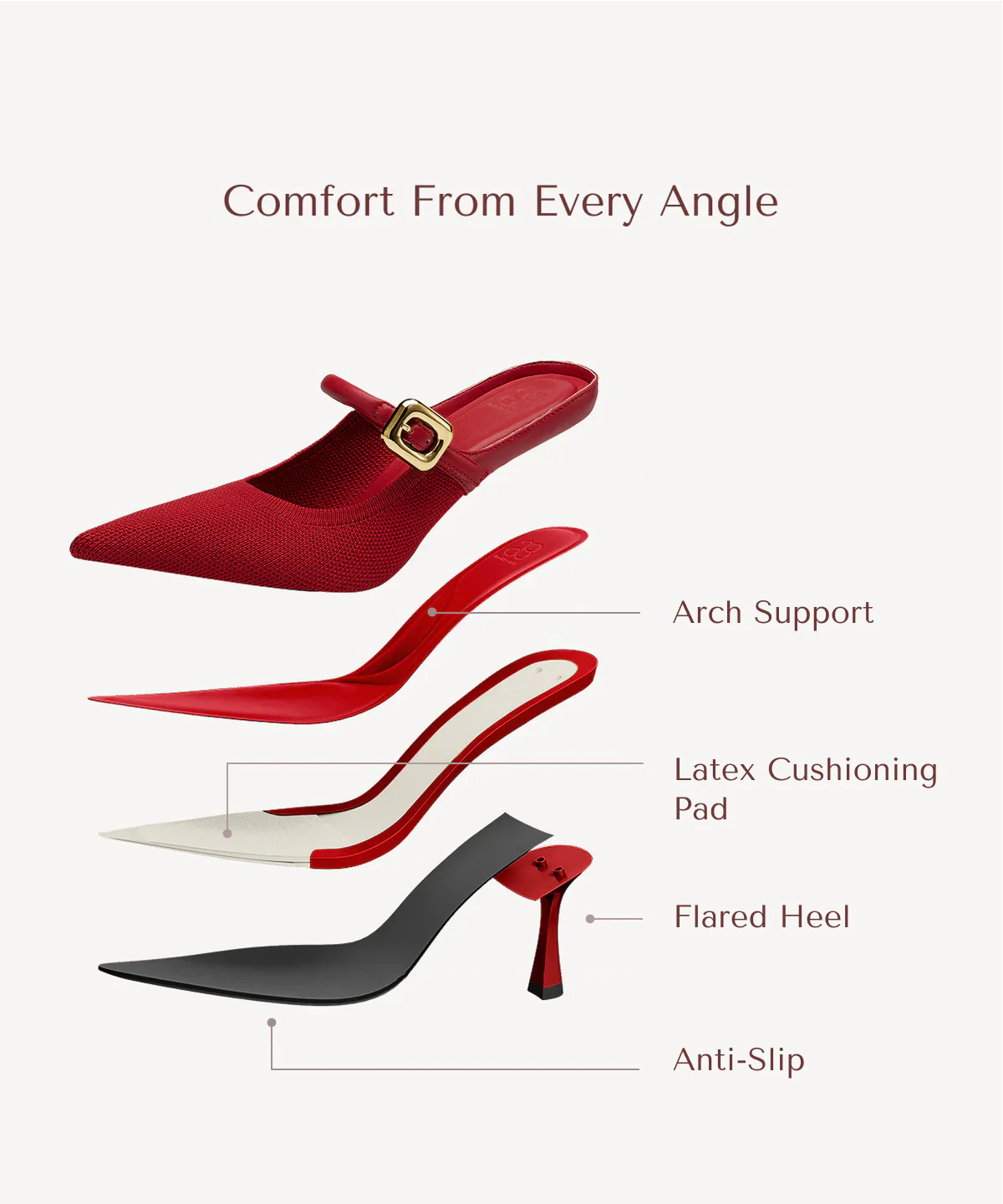 GraceLithe Pointed Toe Heeled Mule - Image 42