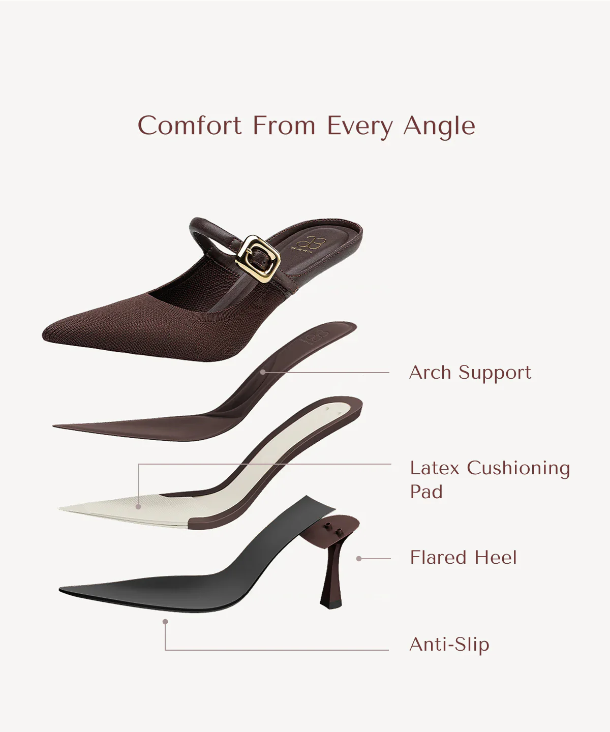 GraceLithe Pointed Toe Heeled Mule - Image 56