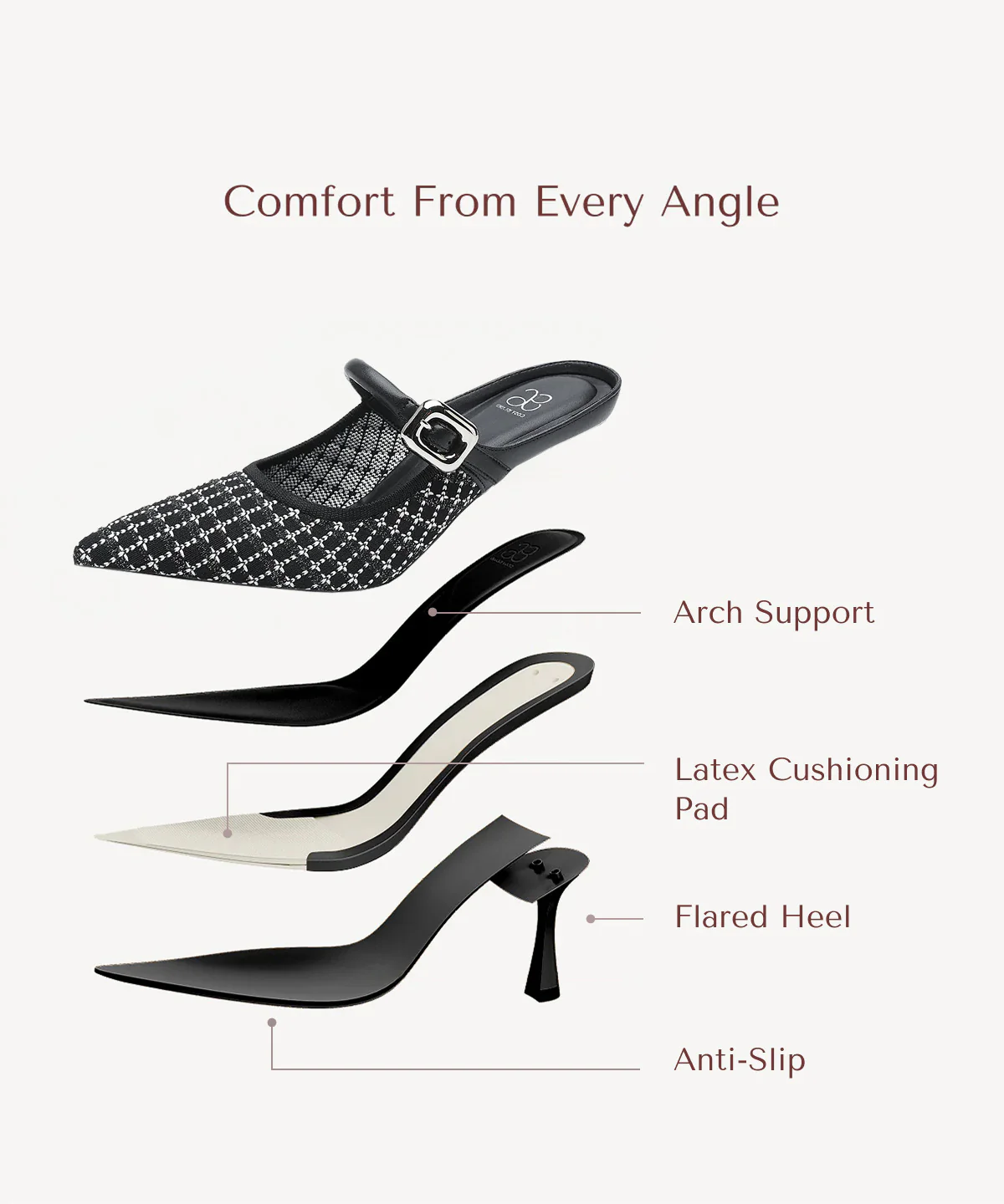 GraceLithe Pointed Toe Heeled Mule - Image 63