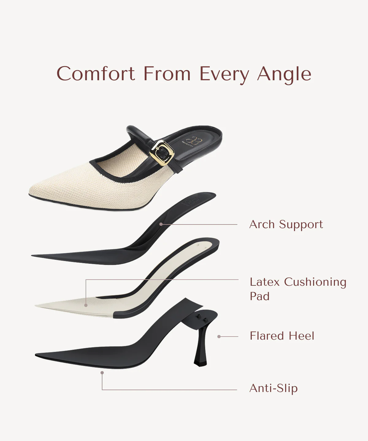 GraceLithe Pointed Toe Heeled Mule - Image 77