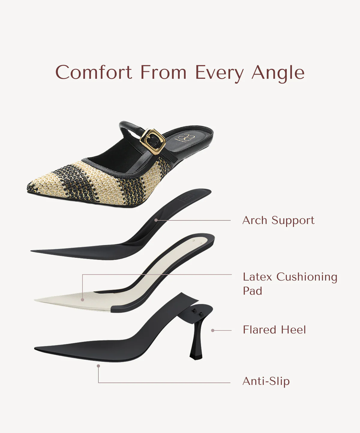 GraceLithe Pointed Toe Heeled Mule - Image 84