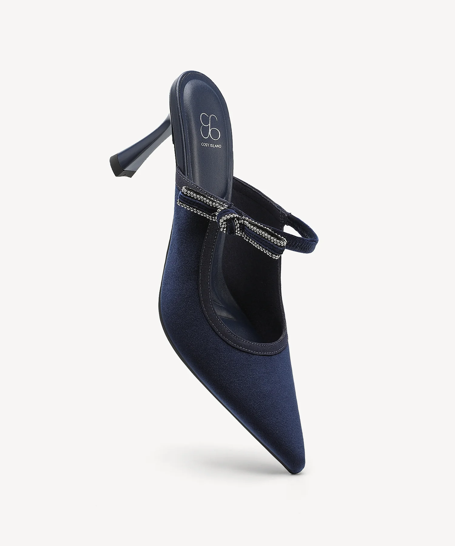 GraceLithe Velvet Bow Pointed Toe Heeled Mule - Image 15