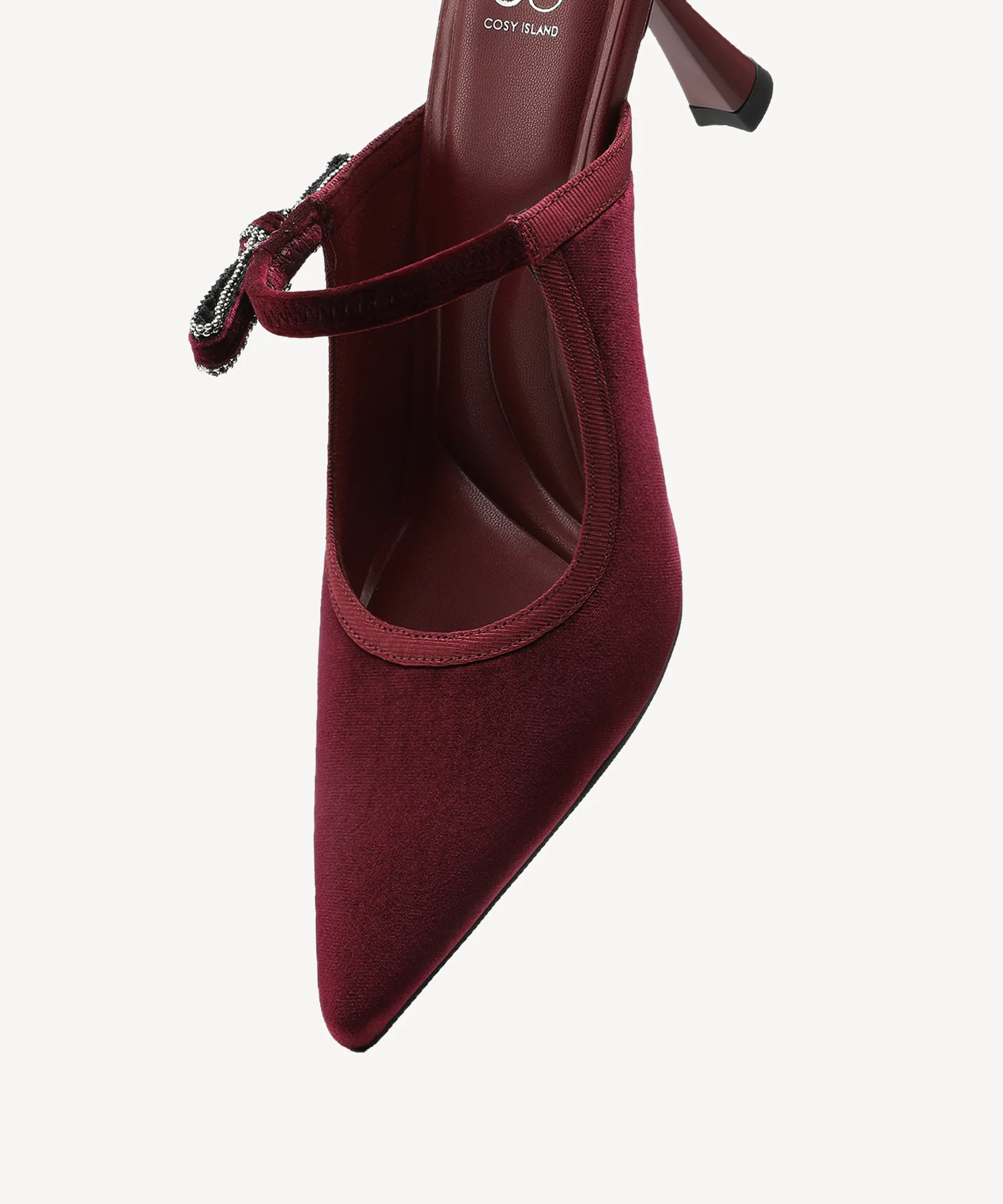 GraceLithe Velvet Bow Pointed Toe Heeled Mule - Image 4