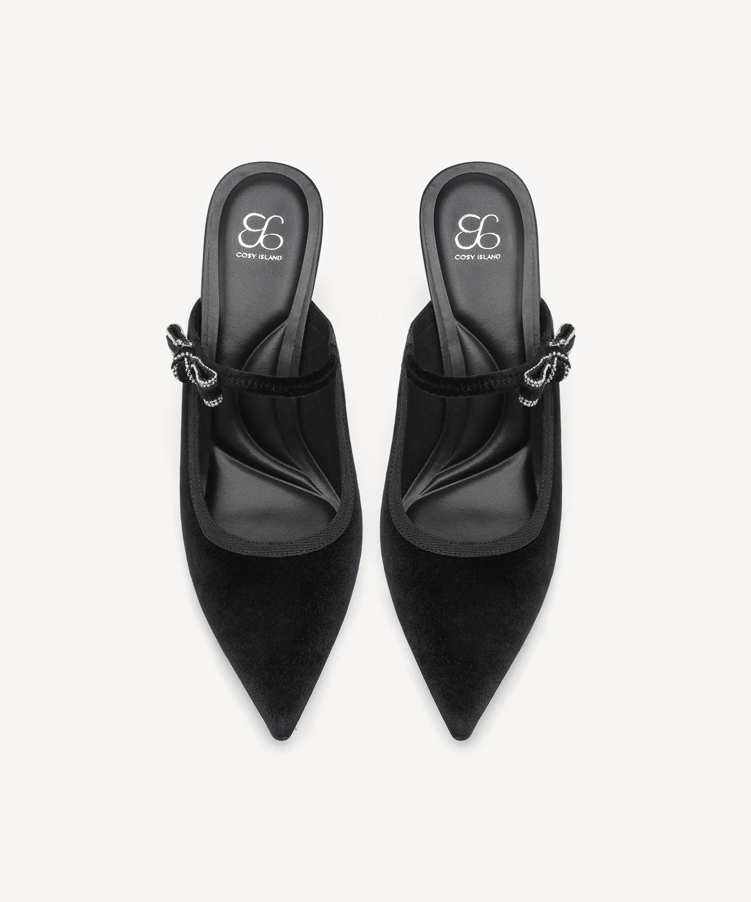 GraceLithe Velvet Bow Pointed Toe Heeled Mule - Image 8