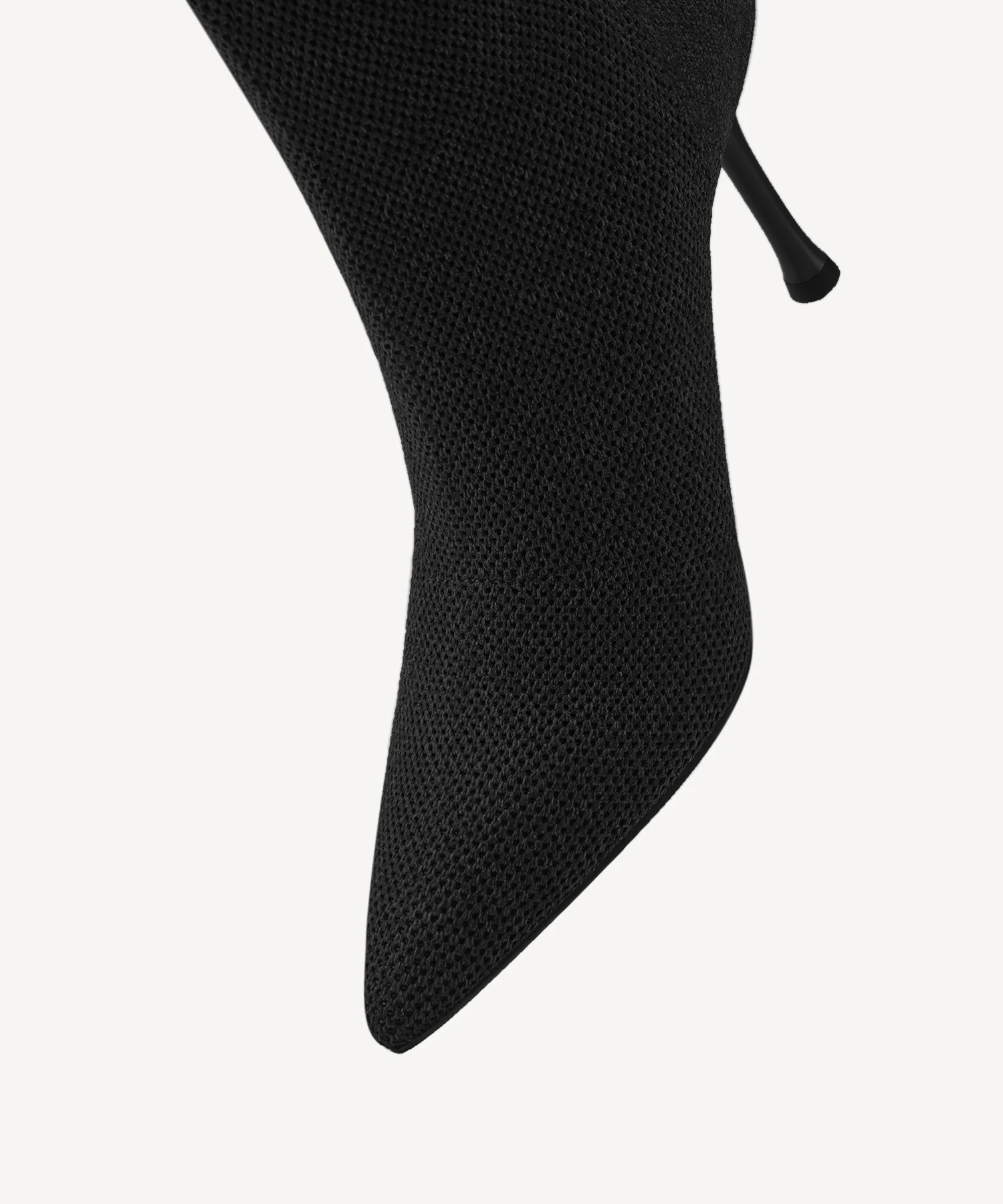 KnitBand Pointed Toe Heeled Ankle Boot - Image 10
