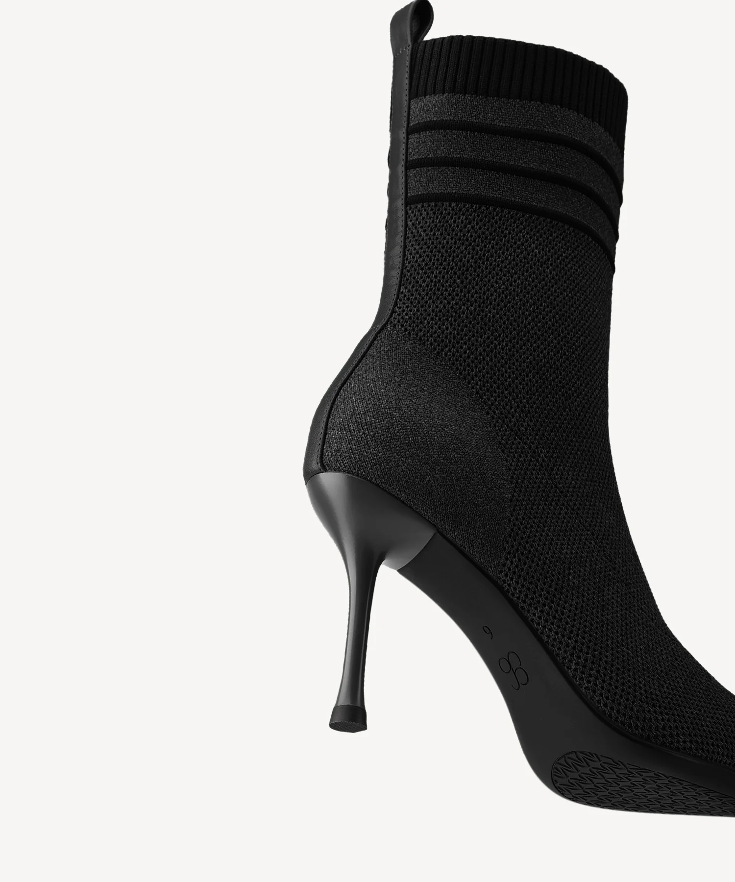 KnitBand Pointed Toe Heeled Ankle Boot - Image 11