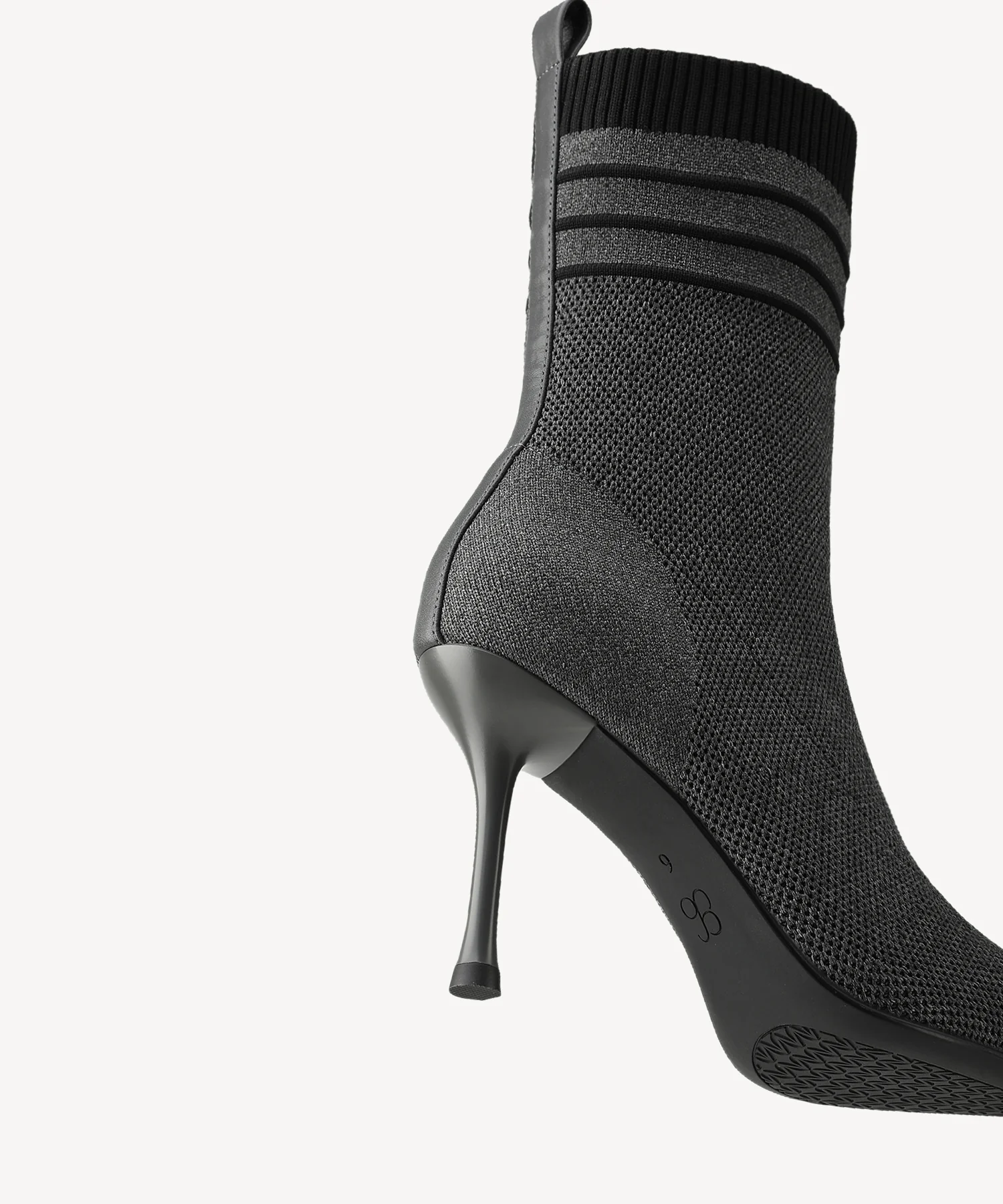 KnitBand Pointed Toe Heeled Ankle Boot - Image 5
