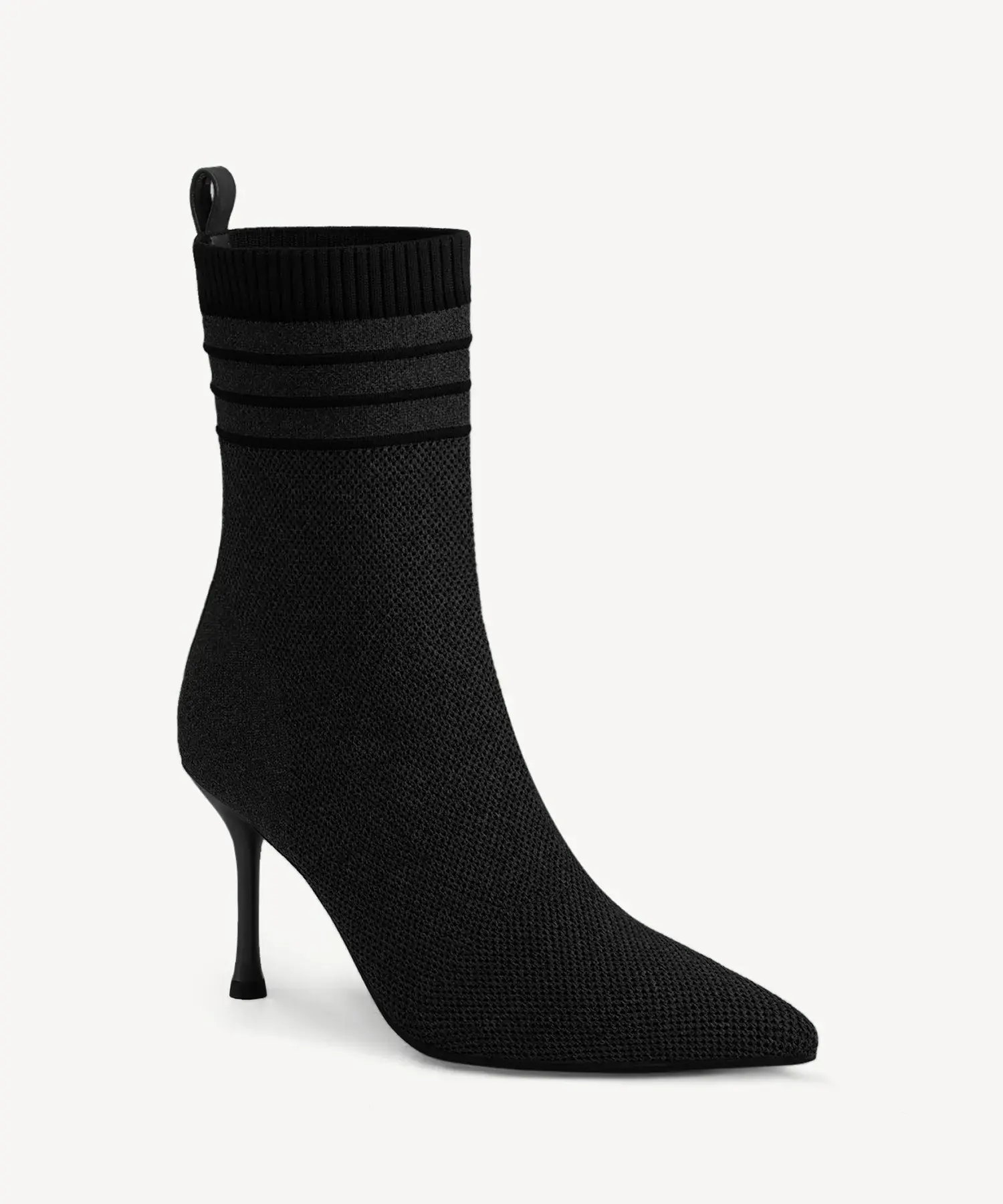 KnitBand Pointed Toe Heeled Ankle Boot - Image 7