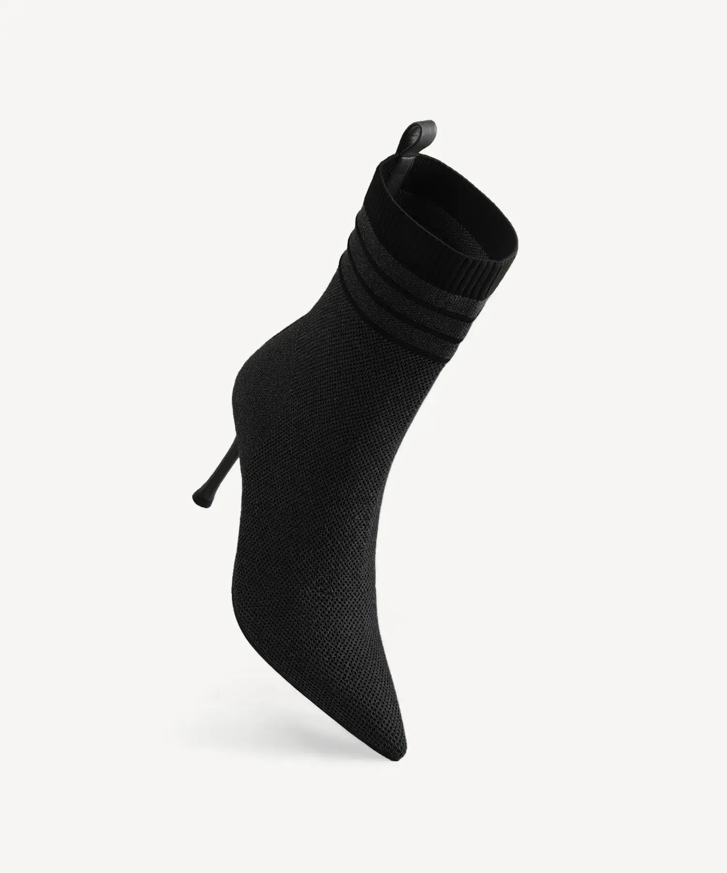 KnitBand Pointed Toe Heeled Ankle Boot - Image 9