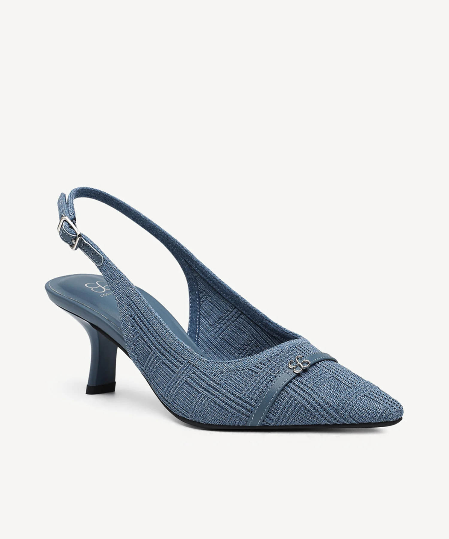 LineWeave Kitten Pointed Toe Heeled Slingback - Image 13