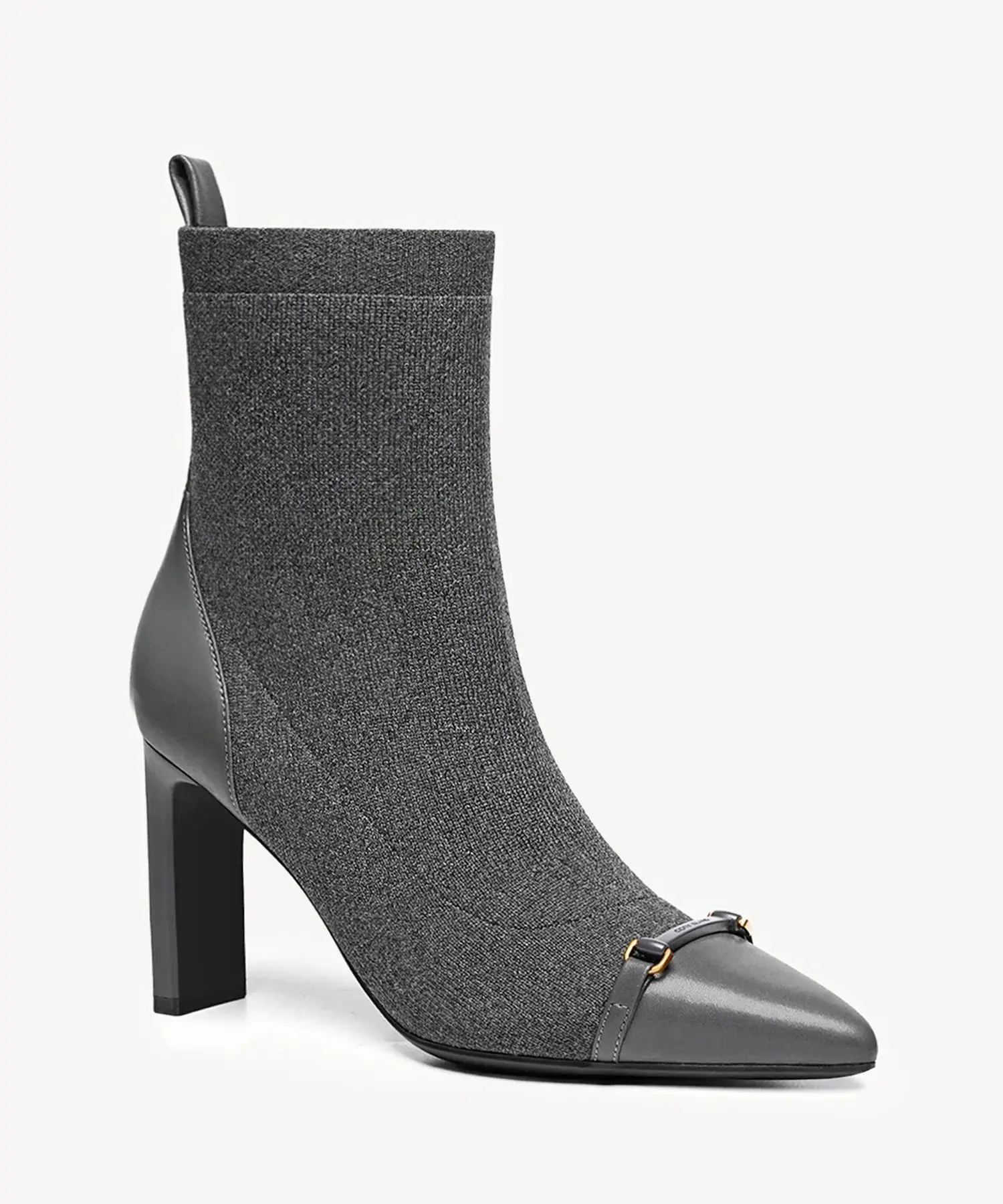 LuxeBit Pointed Toe Heeled Ankle Boot