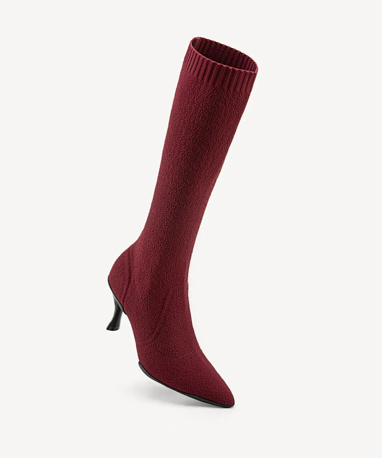 BelleVoyage Minimalist Pointed Toe Heeled Long Boot - Image 9