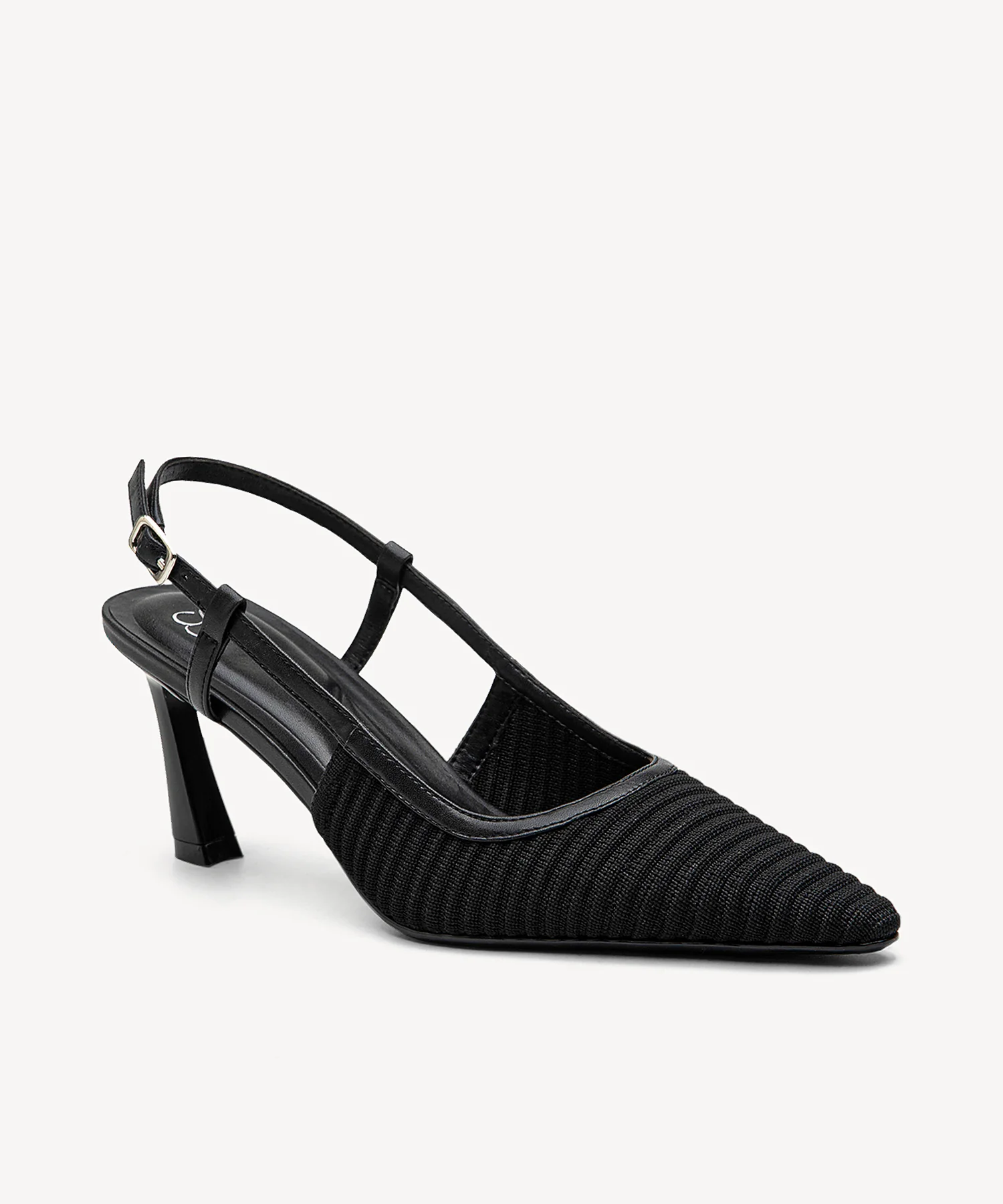 Minimalist Weave Pointed Toe Heeled Slingback - Image 7