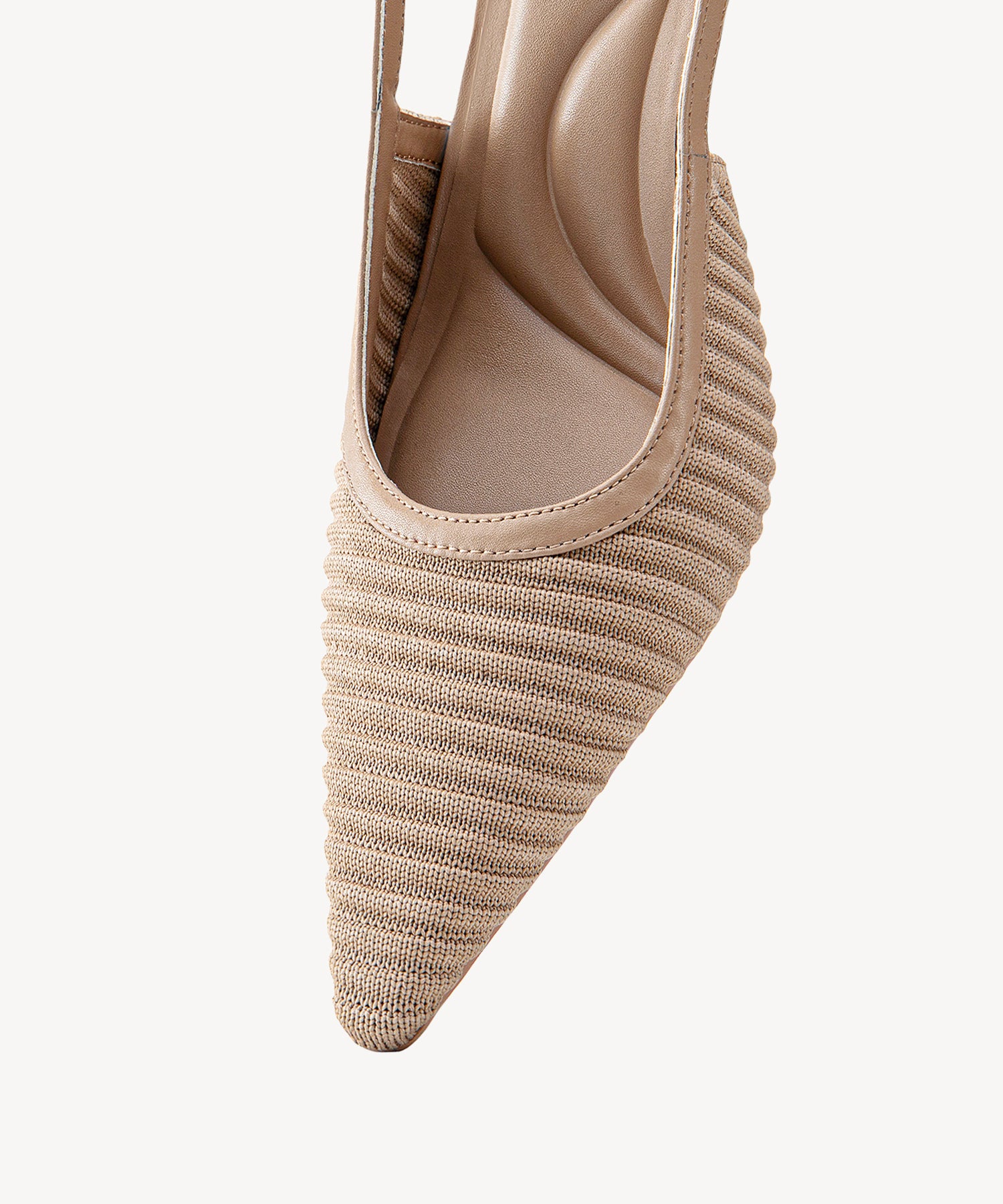 Minimalist Weave Pointed Toe Heeled Slingback - Image 4
