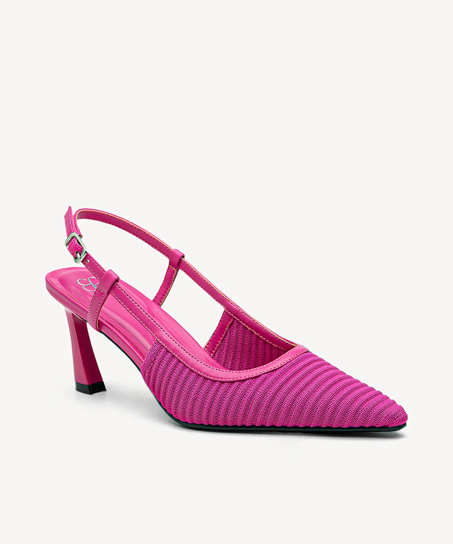 Minimalist Weave Pointed Toe Heeled Slingback - Image 13