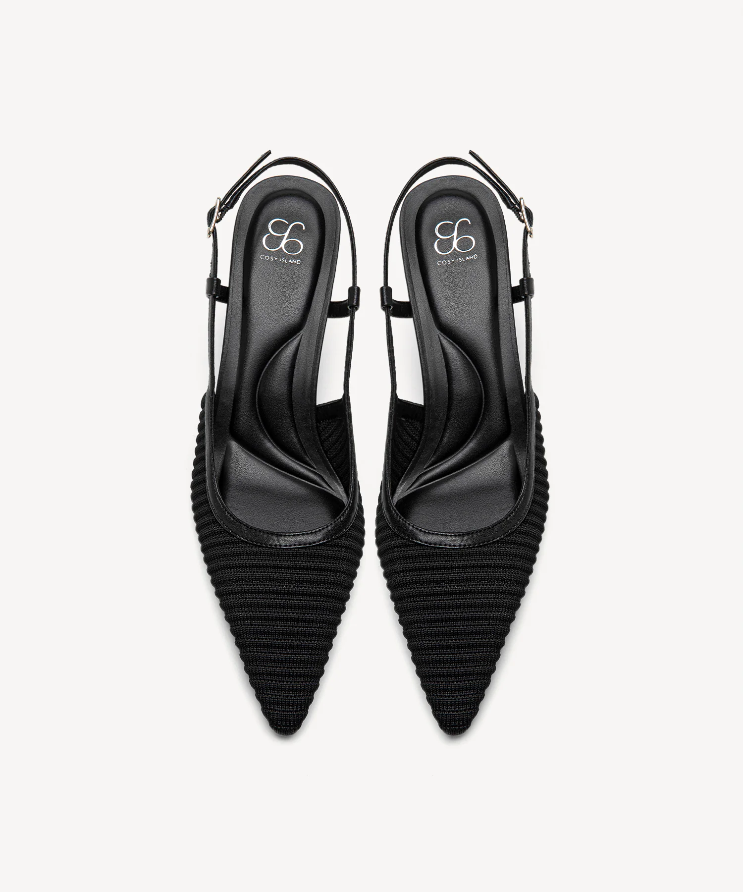 Minimalist Weave Pointed Toe Heeled Slingback - Image 8