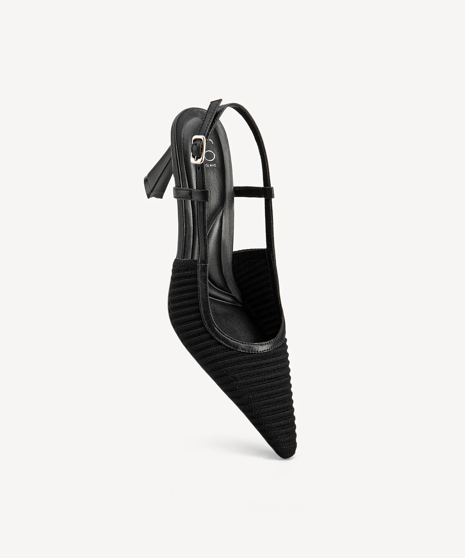 Minimalist Weave Pointed Toe Heeled Slingback - Image 9