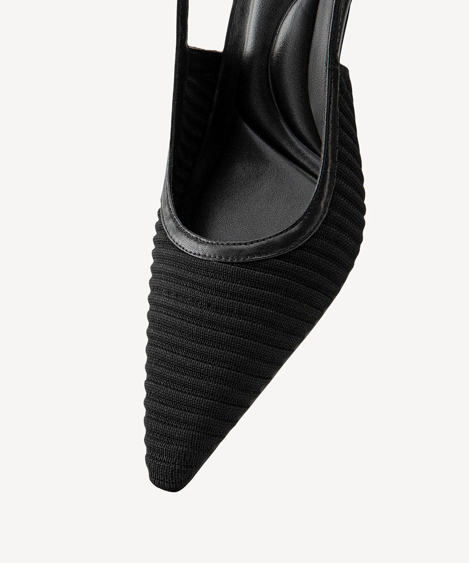Minimalist Weave Pointed Toe Heeled Slingback - Image 10