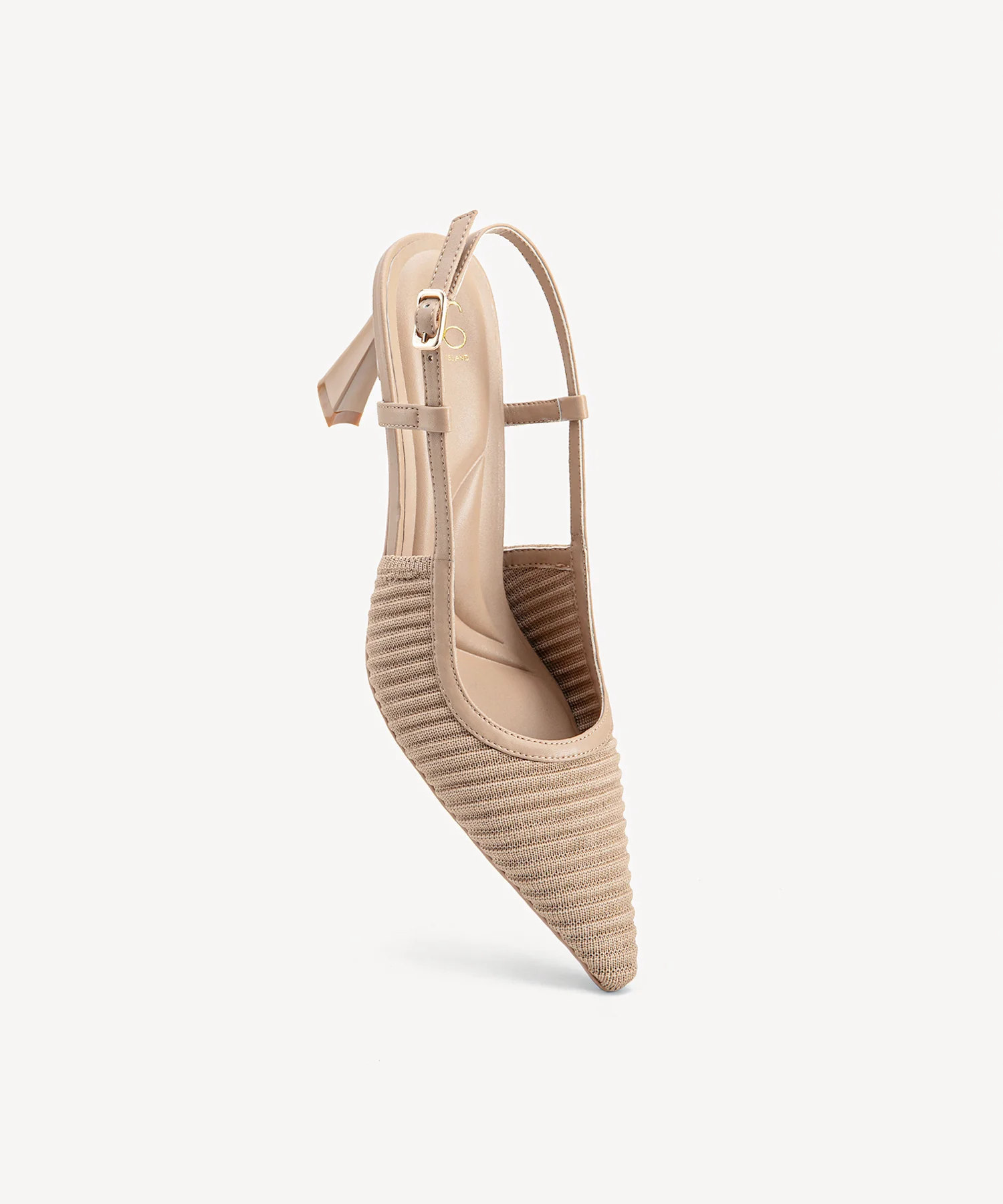 Minimalist Weave Pointed Toe Heeled Slingback - Image 3