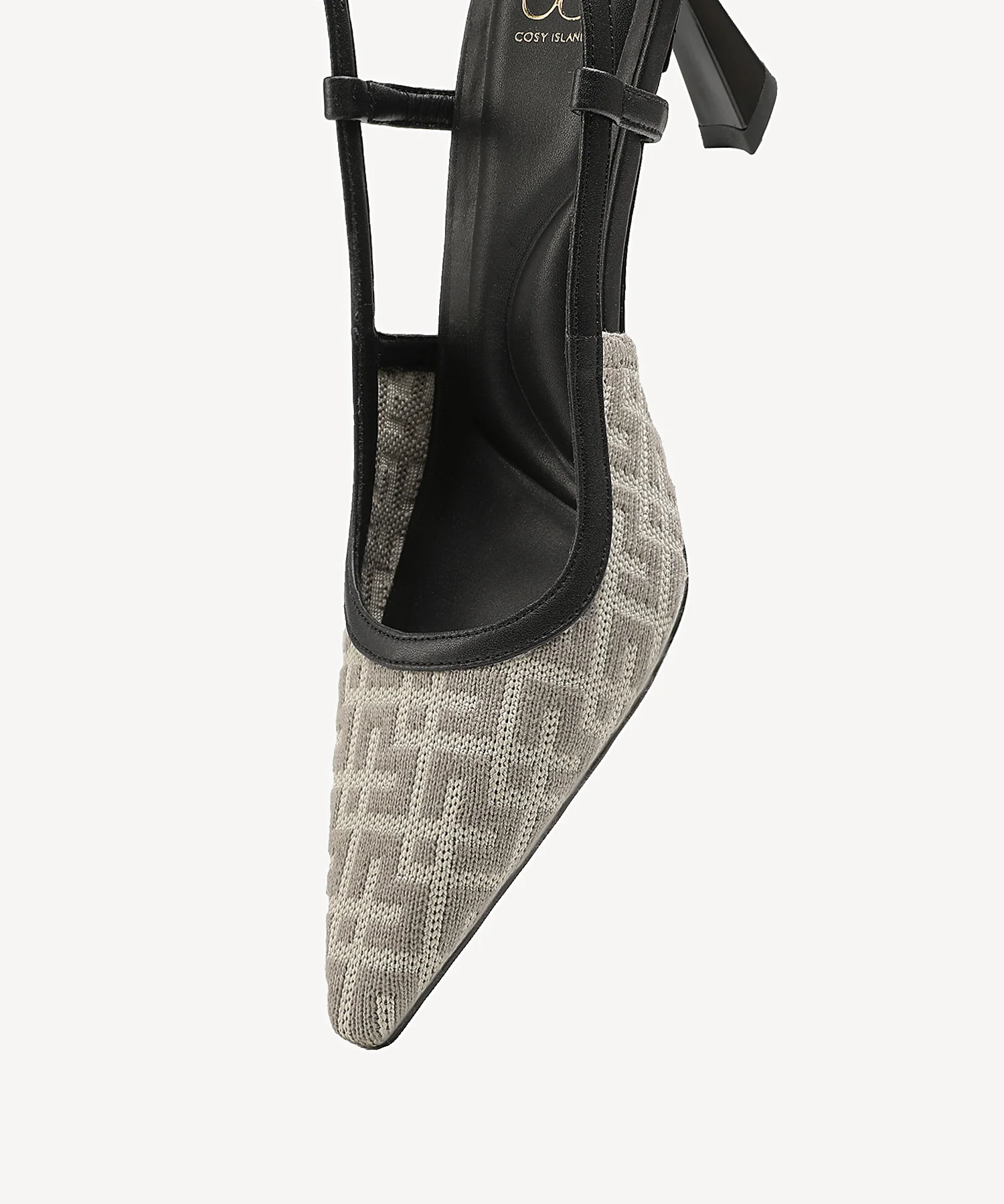 Minimalist Weave Pointed Toe Heeled Slingback - Image 4