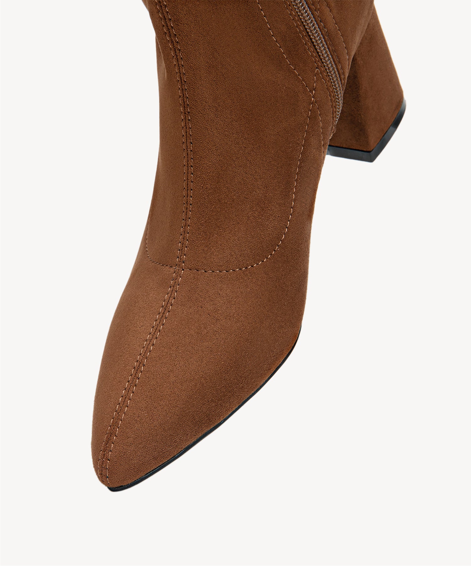 Minimalist Zipper Pointed Toe High Boot - Image 9