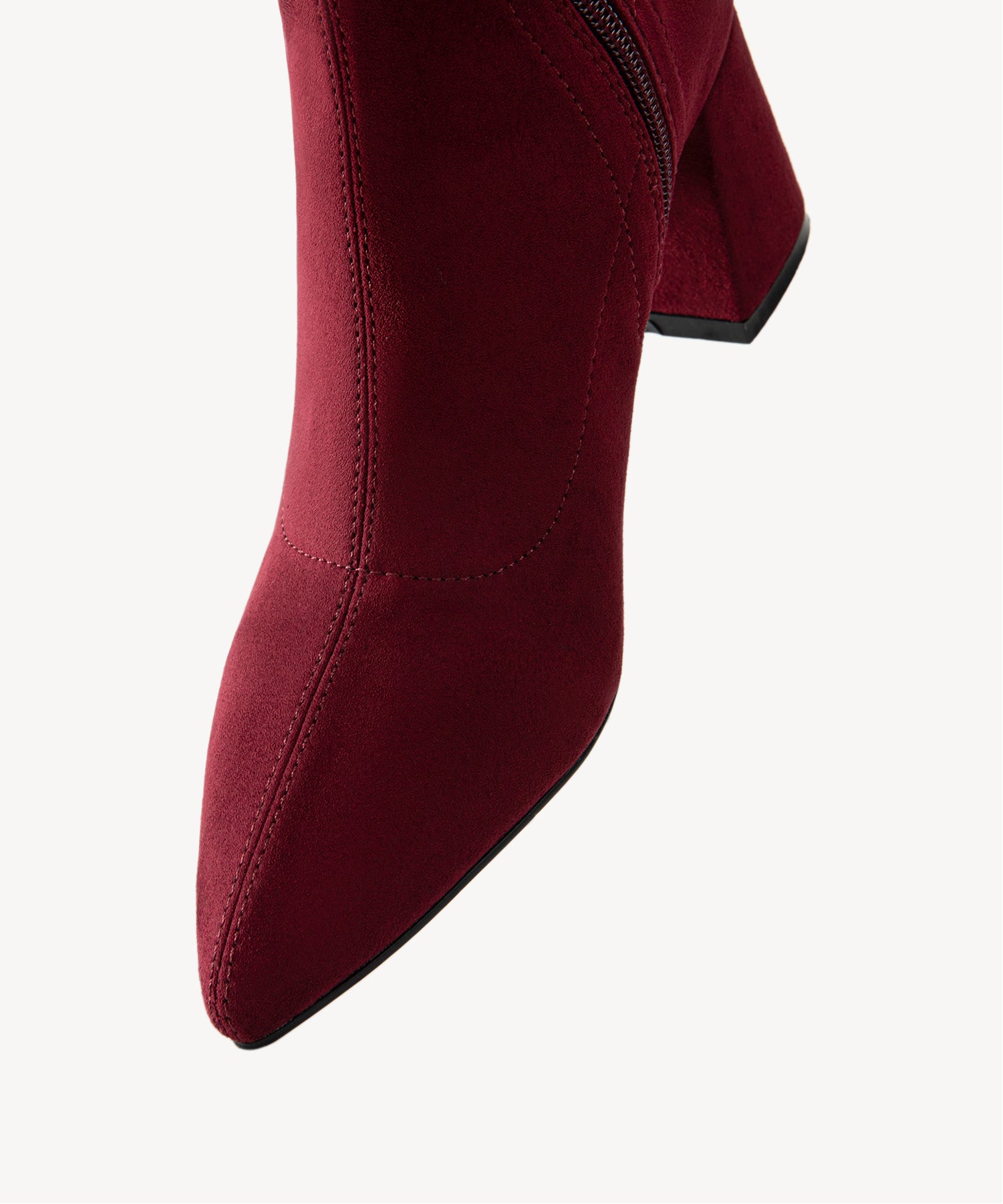 Minimalist Zipper Pointed Toe High Boot - Image 14