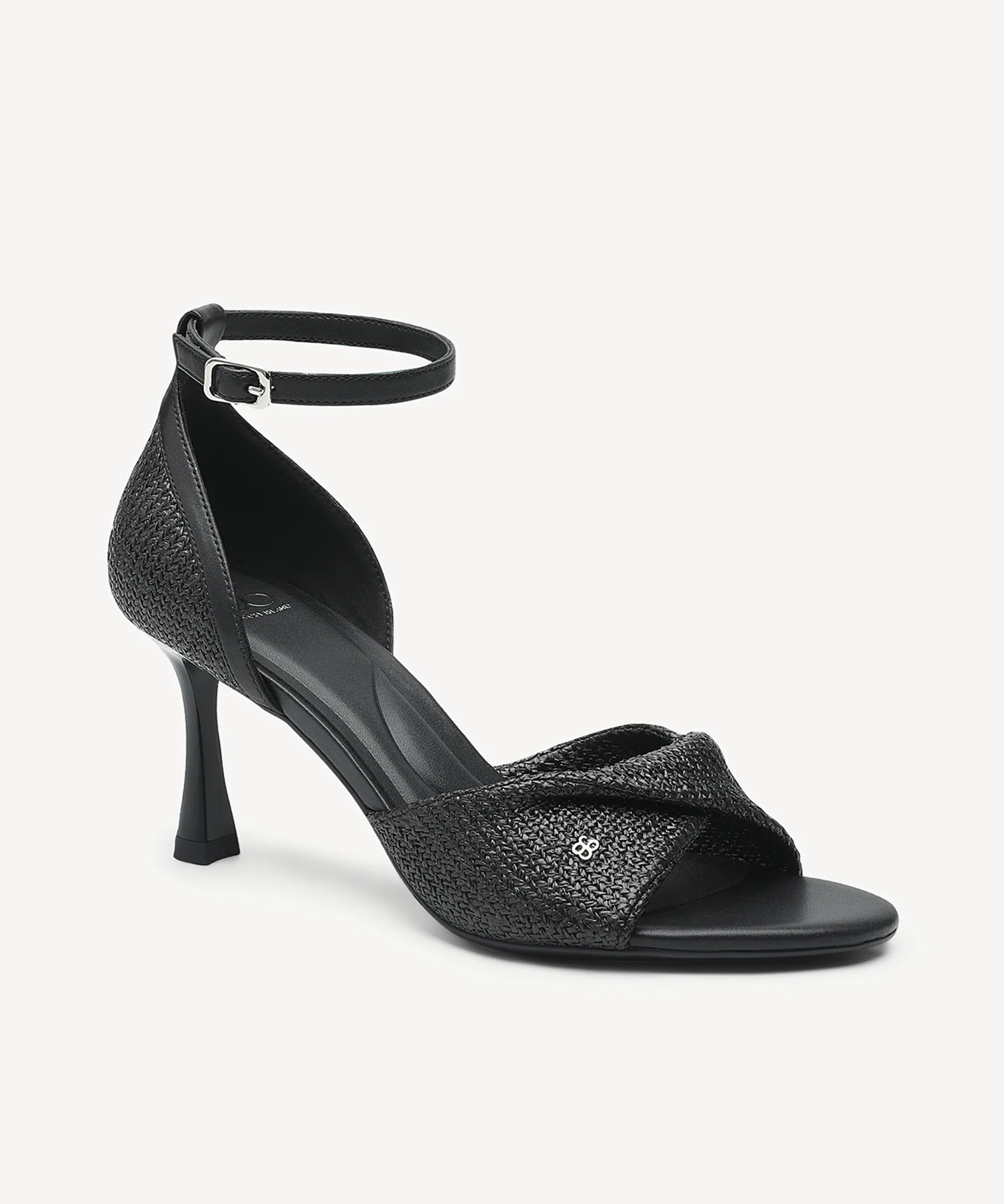 RaffiaGleam Ankle Strap Round Toe Heeled Sandal - Image 13