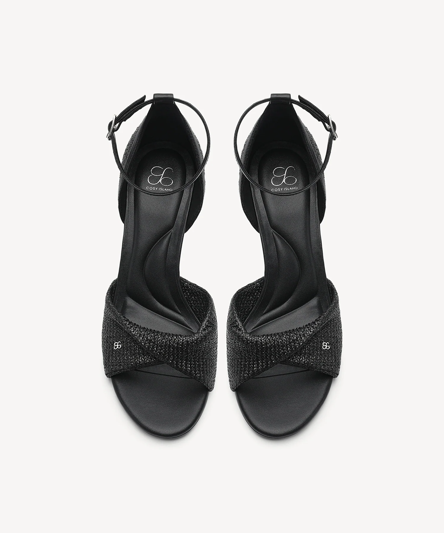 RaffiaGleam Ankle Strap Round Toe Heeled Sandal - Image 14