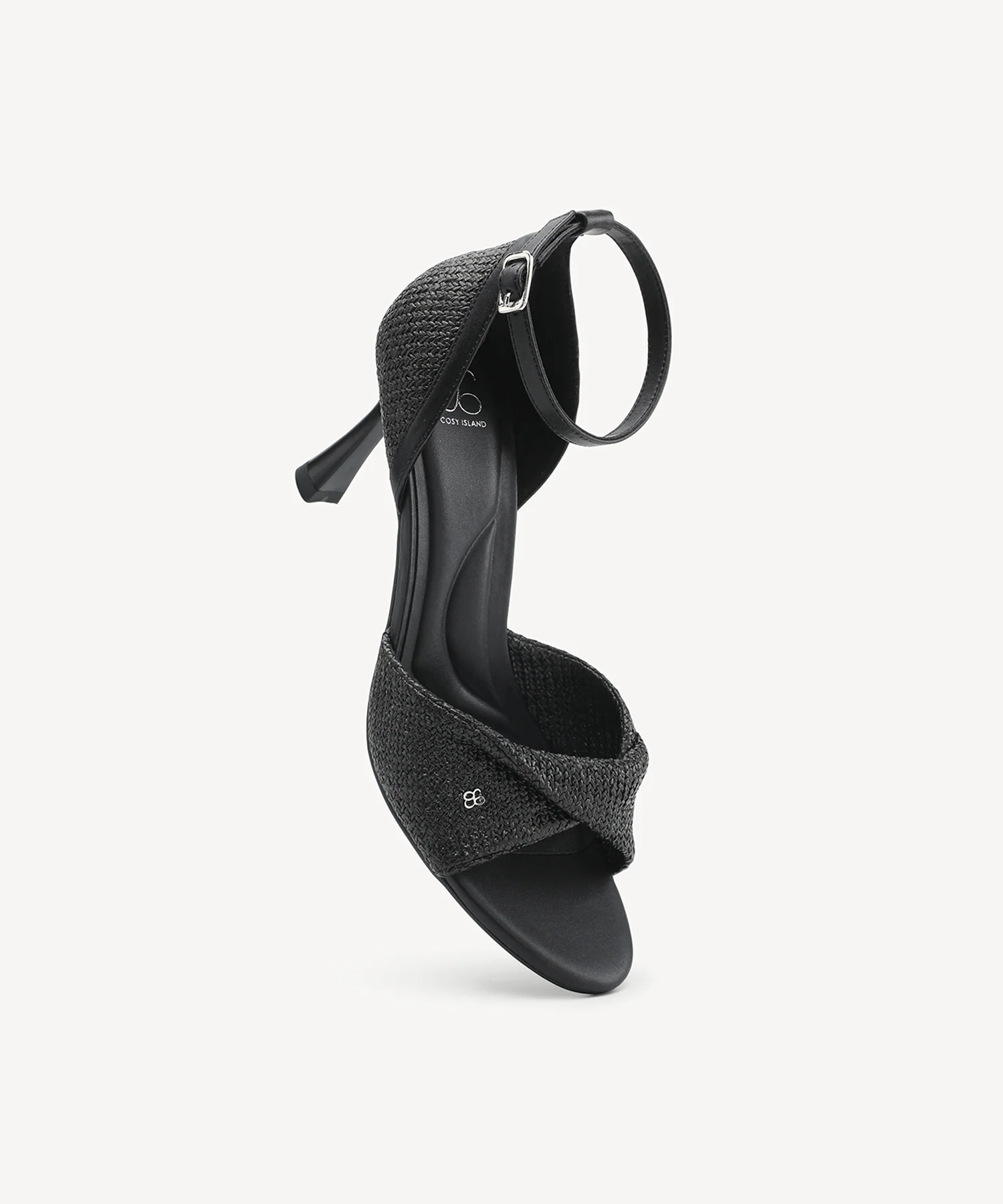 RaffiaGleam Ankle Strap Round Toe Heeled Sandal - Image 15
