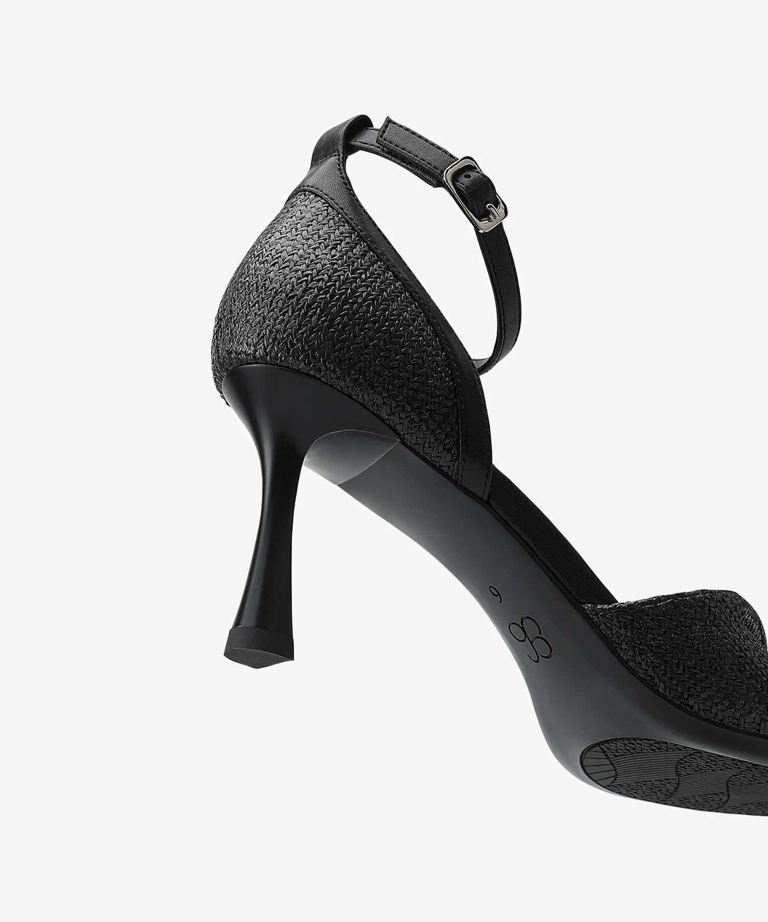 RaffiaGleam Ankle Strap Round Toe Heeled Sandal - Image 17