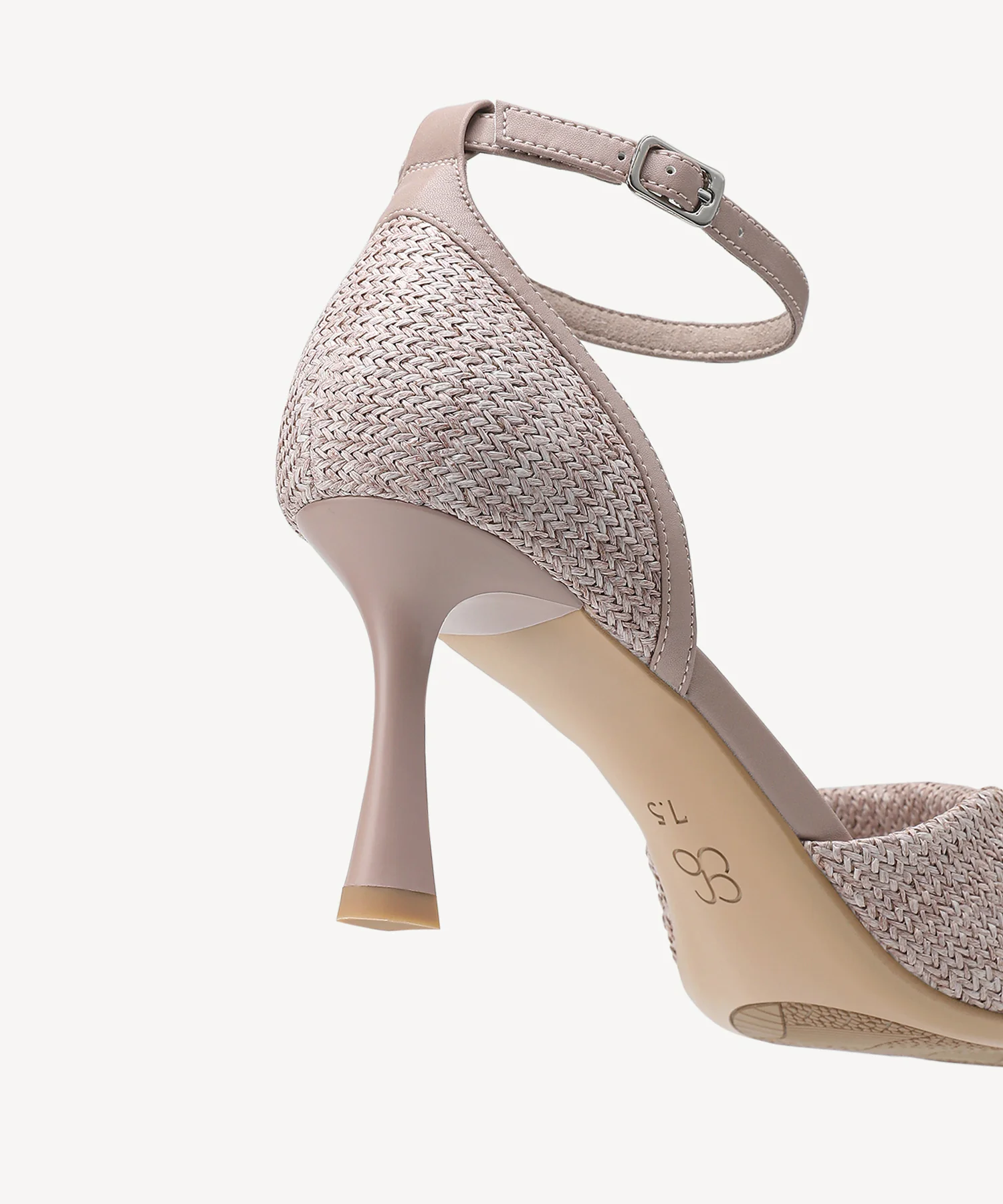 RaffiaGleam Ankle Strap Round Toe Heeled Sandal - Image 23