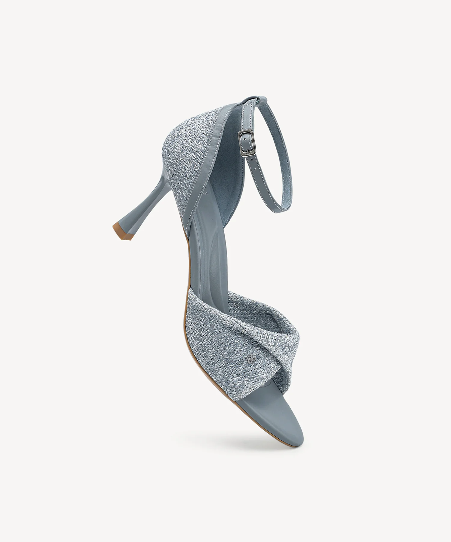 RaffiaGleam Ankle Strap Round Toe Heeled Sandal - Image 3