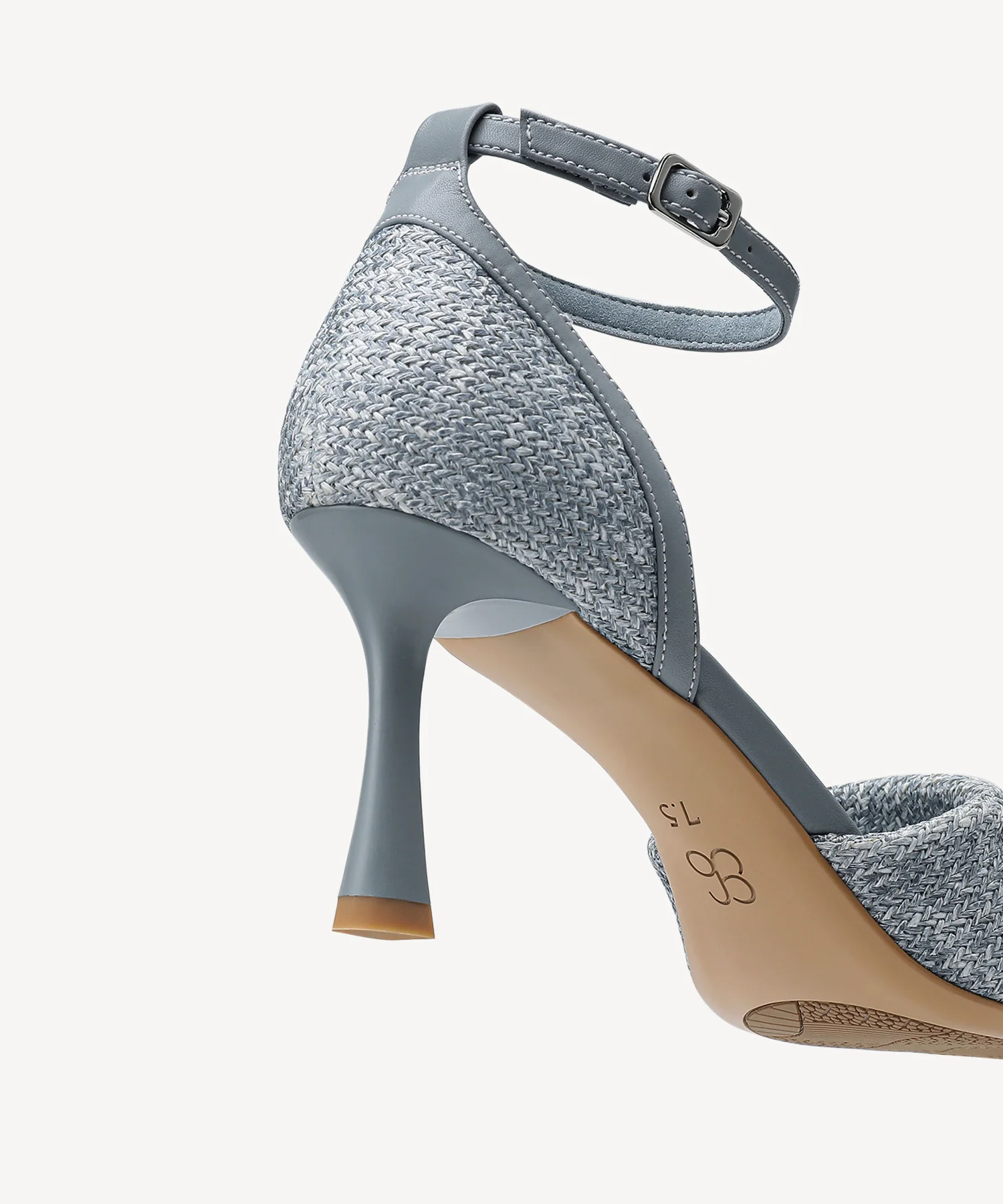 RaffiaGleam Ankle Strap Round Toe Heeled Sandal - Image 5
