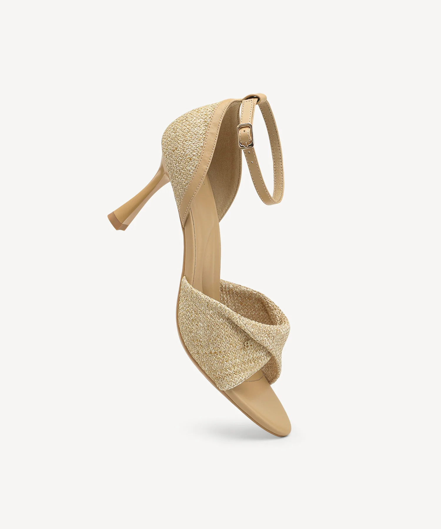 RaffiaGleam Ankle Strap Round Toe Heeled Sandal - Image 9