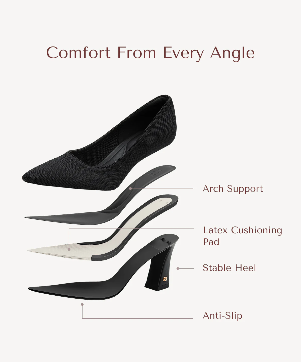 SerenTouch Pointed Toe Heeled Pump - Image 11
