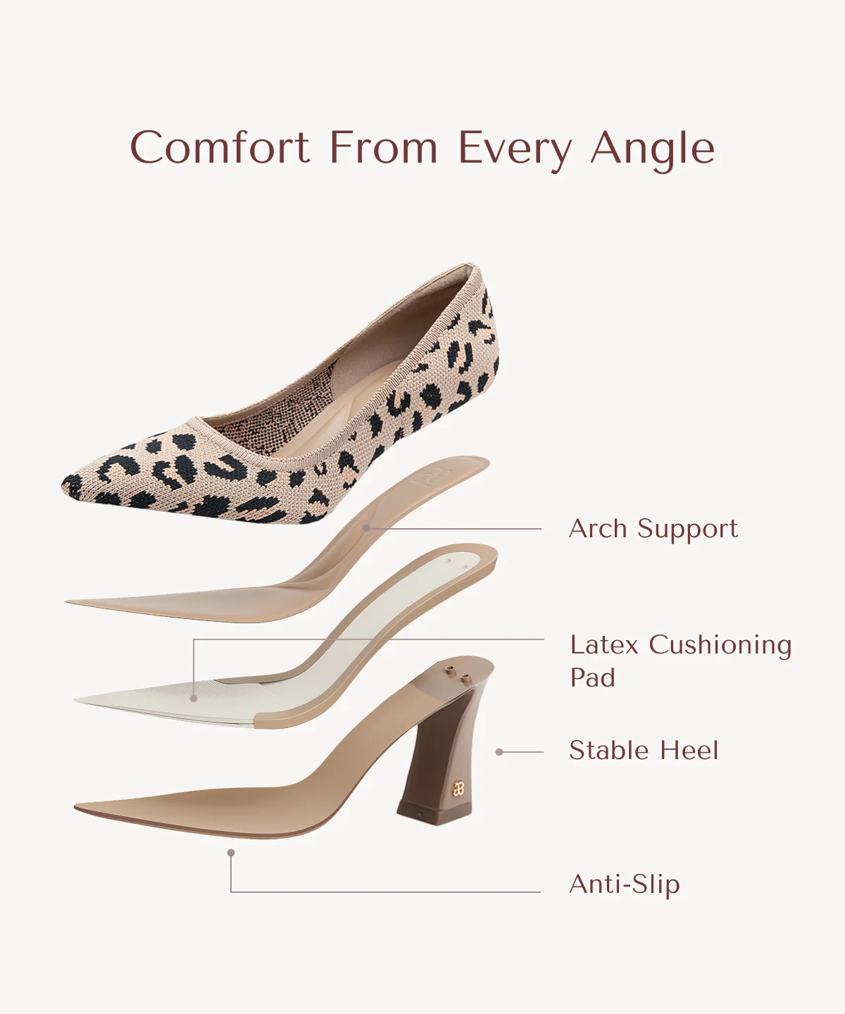 SerenTouch Pointed Toe Heeled Pump - Image 18