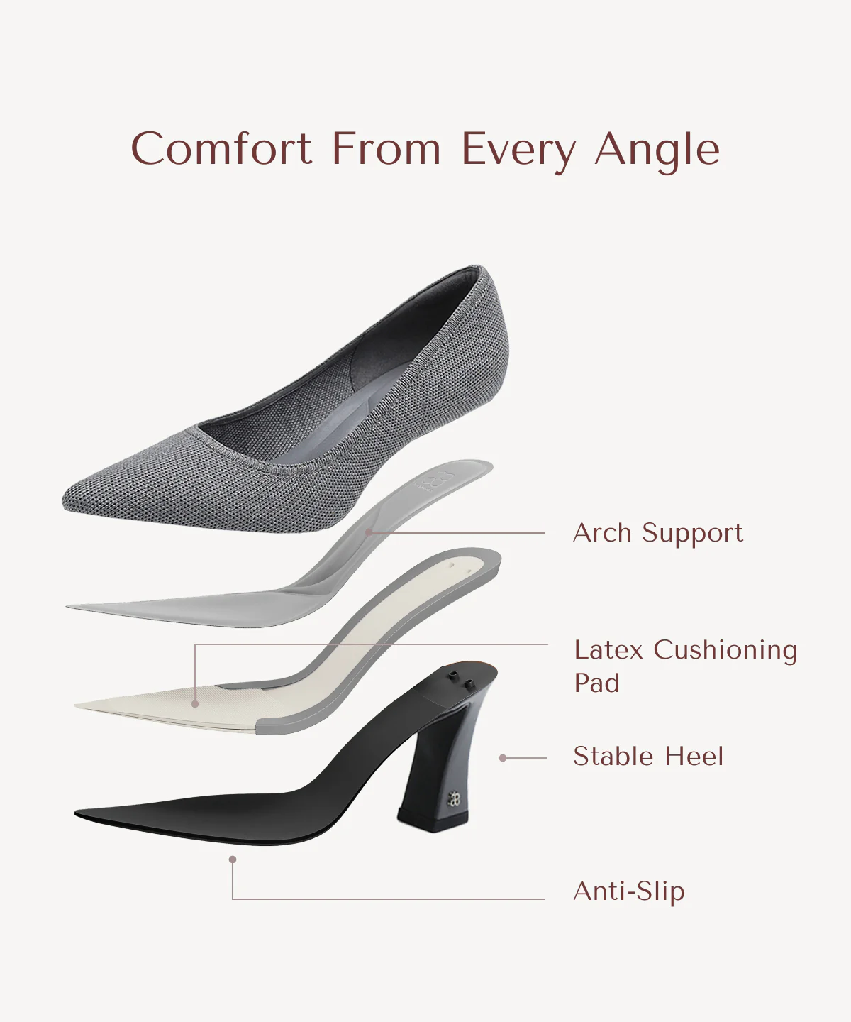 SerenTouch Pointed Toe Heeled Pump - Image 26
