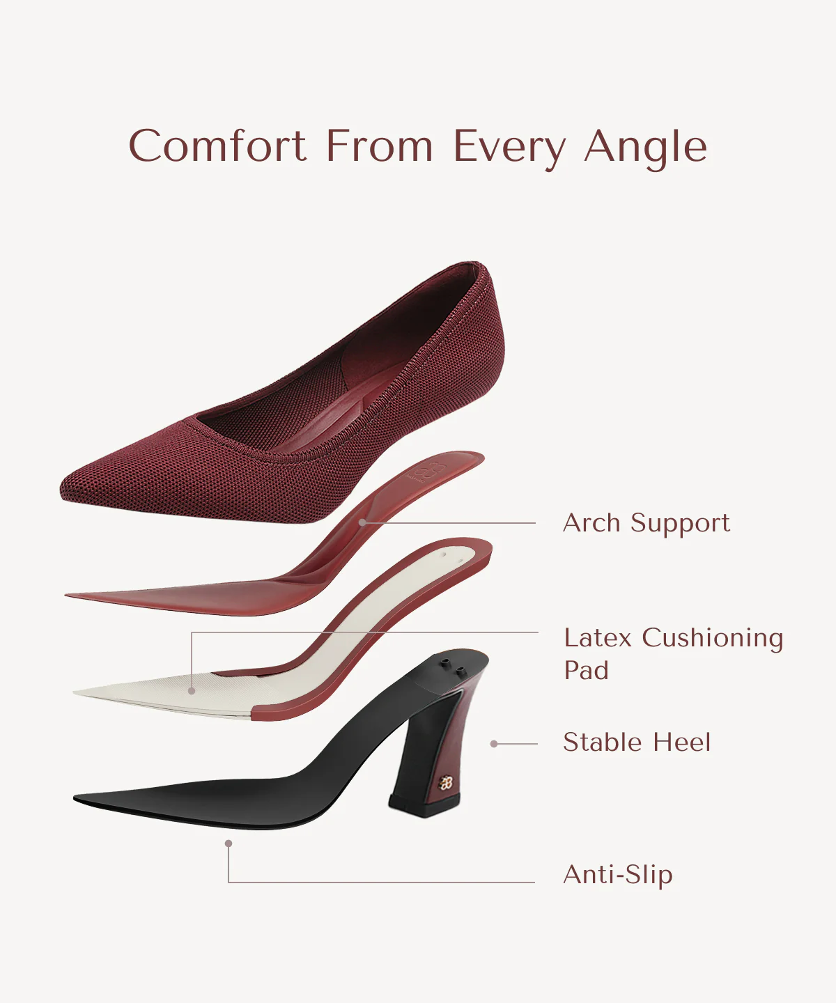 SerenTouch Pointed Toe Heeled Pump - Image 33