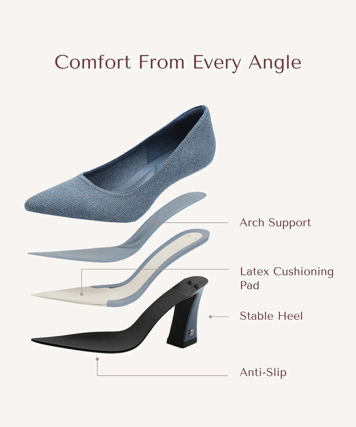 SerenTouch Pointed Toe Heeled Pump - Image 40
